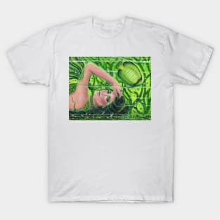 "Emerald Mermaid" fantasy art by Renee Lavoie T-Shirt